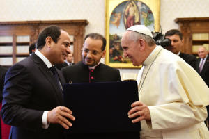 بابا الفاتيكان يرحب بالرئيس المصرى
