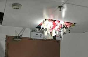 Stolen women's underwear are seen after being found hidden in the ceiling of a apartment building, in Yulin, Guangxi Zhuang Autonomous Region