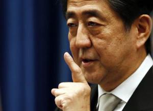 Japan"s Prime Minister Shinzo Abe speaks during a news conference at his official residence in Tokyo
