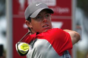 World number one and defending champion Rory McIlroy of Northern Ireland hits his tee shot on the 17th hole during the fourth and final round of the Australian Open golf tournament at The Australian Golf Club in Sydney 